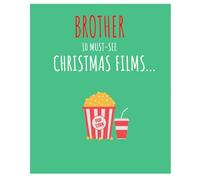 Emotional Rescue Carte de Noël pour frère, 10 films de Noël à voir absolument... 18,4 x 15,4 cm, multicolore