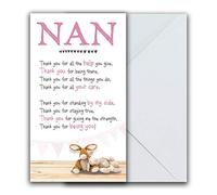 Emotional Rescue Snuggly Bumkins Carte d'anniversaire Inscription Thank You Nan 130 x 235 mm