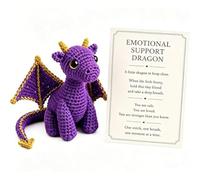 Emotional Support Dragon Plush Pocket Buddy Soft Mini Comfort Companion Stress Relief Desk Decor Cute Dragon Gift for Anxiety Relief Cheer Up Present for Adults Friends Office (Purple)