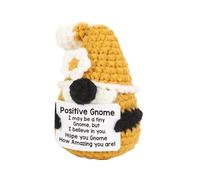 Emotional Support Gnome - Gnome Positive Knitted Crochet | 9 cm/3,54 pouces Positive Gnome Knitted Toy With Inspirational Card | Cute Knitted Gnome Doll Home Desk Decoration For Sofa, Bedside, Desk
