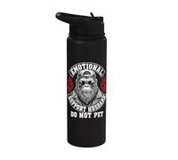 Emotional Support Husband Do Not Pet Funny Gorilla Stainless Steel Insulated Water Bottle