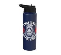Emotional Support Husband Do Not Pet Funny Gorilla Stainless Steel Insulated Water Bottle