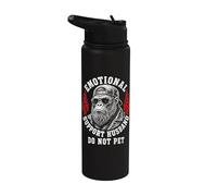 Emotional Support Husband Do Not Pet Funny Gorilla Stainless Steel Insulated Water Bottle