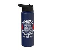 Emotional Support Husband Do Not Pet Funny Gorilla Stainless Steel Insulated Water Bottle