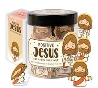 Emotional Support Jesus Jar - 60 cartes double face, encouragement quotidien et écriture, mini bénédictions de Jésus, cadeau chrétien basé sur la foi pour enfants et femmes, cadeau de Noël pour
