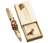 Emotional Support Monkey Pen Set, Cute Inspirational Pen with Encouragement Card, Inspirational Printed “One Day at a Time” Metal Pens with Card & Gift Box, Animal Lovers, Motivational Gift (#A)