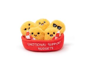 Emotional Support Nuggets de Relatable - Peluches à Collectionner & squishies câlines, Cadeaux d'automne ou Halloween, 5 Peluches Nuggets avec Panier Inclus