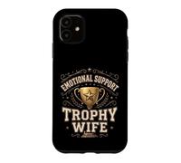 Emotional Support Trophy Wife Funny Sarcastic Vintage Badge Coque pour iPhone 11