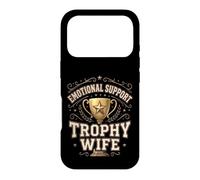 Emotional Support Trophy Wife Funny Sarcastic Vintage Badge Coque pour iPhone 17 Pro