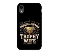 Emotional Support Trophy Wife Funny Sarcastic Vintage Badge Coque pour iPhone XR