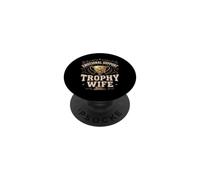 Emotional Support Trophy Wife Funny Sarcastic Vintage Badge PopSockets PopGrip Adhésif