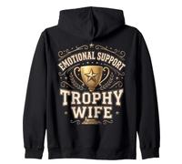 Emotional Support Trophy Wife Funny Sarcastic Vintage Badge Sweat à Capuche