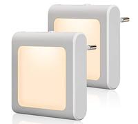 Emotionlite Veilleuse avec capteur crépusculaire, 2 pièces Luminosité Réglable à l'infini Très bon pour chambre d'enfant, escalier, chambre à coucher, cuisine, lampe d'orientation, blanc chaud
