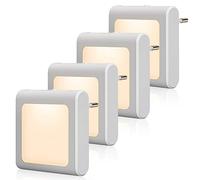 Emotionlite Veilleuse avec capteur crépusculaire, 4 pièces Luminosité Réglable à l'infini Très bon pour chambre d'enfant, escalier, chambre à coucher, cuisine, lampe d'orientation, blanc chaud