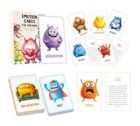 Emotions Flash Cards, Realistic Picture Learning Cards for, Educational Compact Flashcard Set, Perfect for Kids Girls Boys Children, Resistant & Easy to Handle, 3.03x4.72 in