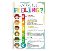 Emotions Learning Poster for Kids, Feelings Chart for Classroom Calm Down Corner, Social Emotional Educational Tools for Preschool Kindergarten Teachers(Unframed,08x12inch(20x30cm))