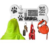 Emotiset Porte-manteaux pour ranger laisses et accessoires pour chiens et animaux de compagnie en bois personnalisable avec tableau blanc vintage