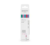 Emott - Uni Ball - Uni Mitsubishi Pencil - Pochette de 5 Feutres Candy Pop Colors - Pour Écrire, Dessiner, Tracer avec Style ! - Pointe Fine 0,4 mm - Ultra Violet, Rose Clair, Corail, Bleu Clair, Vert
