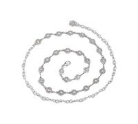 EMOTTOS Ceinture à chaîne Concho pour femme, Chaîne de taille en métal ajustable Western Cowboy Cowgirl pour femmes, Ceintures boho exquises pour jeans robe(7 Style)