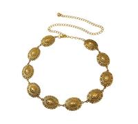 EMOTTOS Ceinture à chaîne Concho pour femme, Chaîne de taille en métal ajustable Western Cowboy Cowgirl pour femmes, Ceintures boho exquises pour jeans robe(C-GOLD)