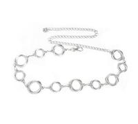 EMOTTOS Ceinture à chaîne Concho pour femme, Chaîne de taille en métal ajustable Western Cowboy Cowgirl pour femmes, Ceintures boho exquises pour jeans robe(E-SILVER)