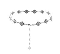 EMOTTOS Ceinture à chaîne Concho pour femme, Chaîne de taille en métal ajustable Western Cowboy Cowgirl pour femmes, Ceintures boho exquises pour jeans robe(D-SILVER)