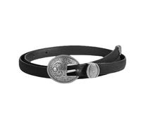 EMOTTOS Ceinture en cuir vintage pour femme- Boucles sculptées Ceintures de cow-boy occidentales pour femmes, ceinture avec boucle rétro sculptée exquise pour jeans robe robe(B-ROUND)