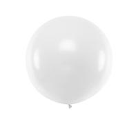 Emozionarsi - Ballon géant de 1 m de diamètre, blanc, pastel, rond, blanc, 1 pièce Jumbo Balloons, 1 mètre, 1 hélium air, fête mariage.