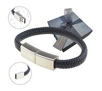 Emozioni Artigiane Bracelet homme femme USB 32 Go réglable - Idée cadeau originale pour anniversaire, petit ami, papa, ami., REGOLABILE, Polyuréthane Cuir Acier inoxydable