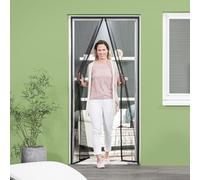 empasa Moustiquaire de porte magnétique Moustiquaire DELUXE pour porte de terrasse et de balcon, équipée de 26 aimants puissants, fermeture automatique, noir ou blanc, nombreuses dimensions