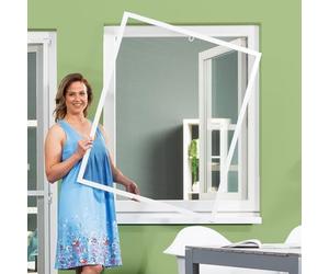 empasa Moustiquaire fenêtre, cadre en aluminium à découper sur mesure Master Slim blanc, brun ou anthracite, différentes tailles disponibles, Couleur:blanc, Taille:130 x 150