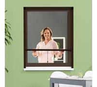 empasa moustiquaire fenêtre enroulable SMART, blanc, marron ou anthracite | protection contre les insectes moustiquaire volet roulant Store, couleur : marron, taille : 100 x 160 cm