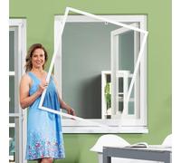 empasa Moustiquaire fenêtre, Master Slim blanc, marron ou anthracite | Cadre en aluminium à découper sur mesure, différentes tailles disponibles, Couleur : blanc, Taille : 150 x 160