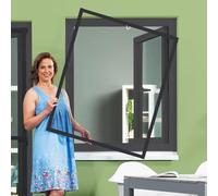 empasa Moustiquaire fenêtre, Master Slim blanc, marron ou anthracite | Cadre en aluminium à découper sur mesure, différentes tailles disponibles, Couleur : anthracite, Taille : 150 x 160