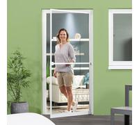 empasa Moustiquaire porte, cadre aluminium MASTER PRO, découpable | blanc, marron, anthracite, en kit à monter soi-même, Couleur: blanc, Taille: 120 x 240 cm