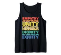 Empathie Acceptation Unité Dignité Multiculturalisme Équité Débardeur