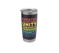 Empathie Acceptation Unité Dignité Multiculturalisme Équité Gobelet isotherme en acier inoxydable double paroi