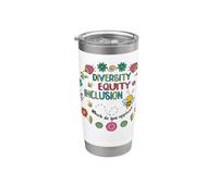 Empathie Bonté Fleur Amérique Diversité Equité Inclusion Gobelet isotherme en acier inoxydable double paroi