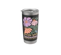 Empathie Bonté Floral America Diversité Equity Inclusion Gobelet isotherme en acier inoxydable double paroi