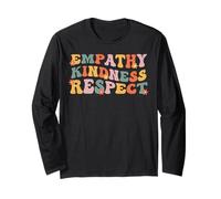 Empathy Kindness Respect Retro Wavy Hippie Manche Longue