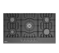 Empava Cuisines à gaz en verre trempé 36 pouces, 5 brûleurs Sabaf importés d'Italie, 86 cm, noir