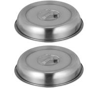 Empêche Éclaboussures Lot de 2 Cloches Alimentaires en Acier - pour Burger, Cheeseburger - 26 cm Filtrer