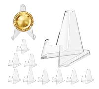 emperoch Lot de 10 Supports De Chevalet En Acrylique, Support De Monnaie PréSentoir, Chevalets En Plastique, pour Afficher De Monnaie, MéDailles, Montres De Poche, TéLéPhones Portables, œUvres D'Art