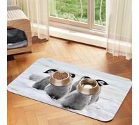 Emperor Penguin Printing,Waterproof Pet Feeding Mat,PU Leather Placemats for Cat Dog Water Bowl,Food Mats,40x60cm
