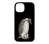 Emperor Penguins and Chick Vintage Art Coque pour iPhone 14