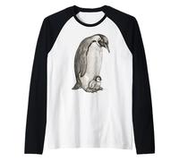 Emperor Penguins and Chick Vintage Art Manche Raglan