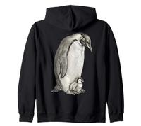 Emperor Penguins and Chick Vintage Art Sweat à Capuche