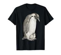 Emperor Penguins and Chick Vintage Art T-Shirt