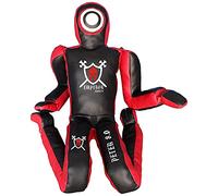 Emperor Peter 8.0 Mannequin d'entraînement MMA BJJ en cuir végétal Sac de lutte UFC non rempli (rouge et noir, 1,8 m)