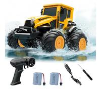 Emphsism Voiture Télécommandée Enfant 1:14 Amphibie, 4WD Tout-Terrain Eau & Terre, RC Car Étanche 2.4GHz, 360° Rotation 15 km/h, 2 Batteries 1200mAh (90 Min), Jouet Garçon Fille 6 Ans+, Cadeau Noël